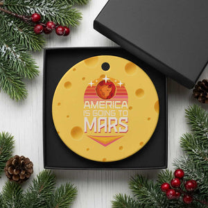 Trump 2025 Ceramic Ornament America Is Going To Mars Funny USA Patriotic Party TS02 1pc Yellow Cheese Print Your Wear