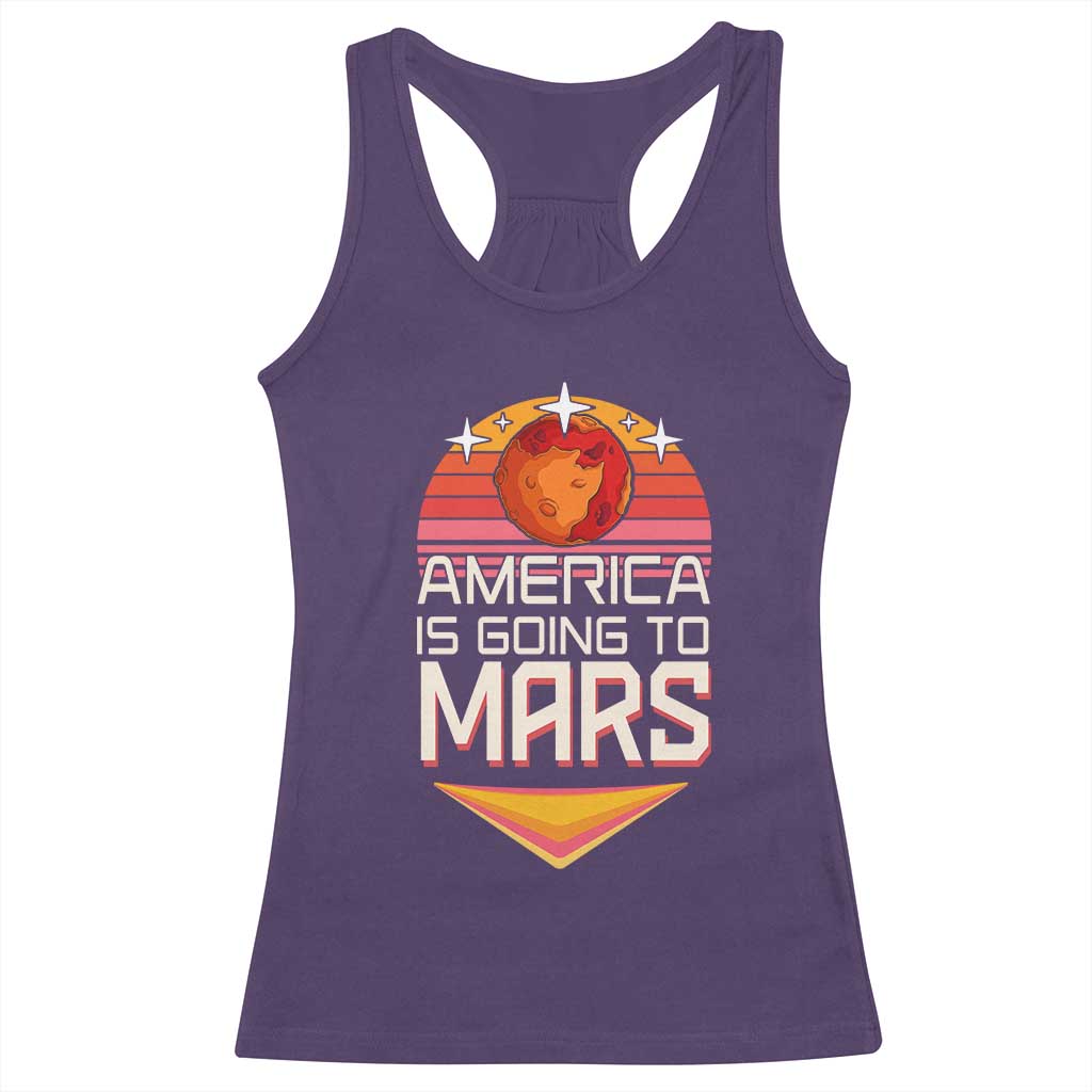 Trump 2025 Racerback Tank Top America Is Going To Mars Funny USA Patriotic Party TS02 Purple Print Your Wear