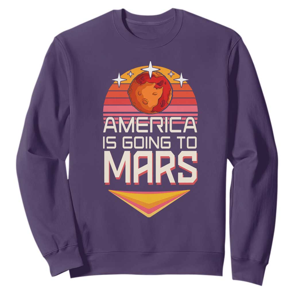 Trump 2025 Sweatshirt America Is Going To Mars Funny USA Patriotic Party TS02 Purple Print Your Wear