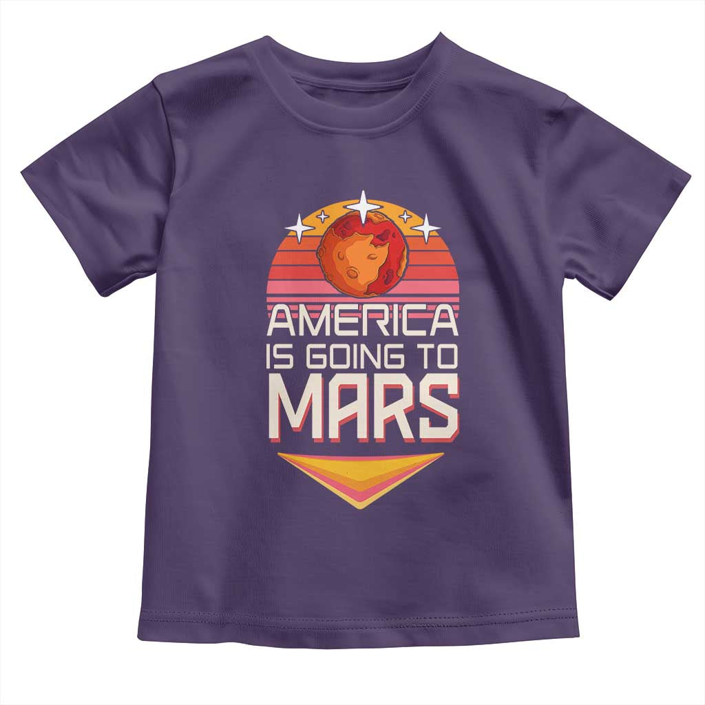 Trump 2025 Toddler T Shirt America Is Going To Mars Funny USA Patriotic Party TS02 Purple Print Your Wear