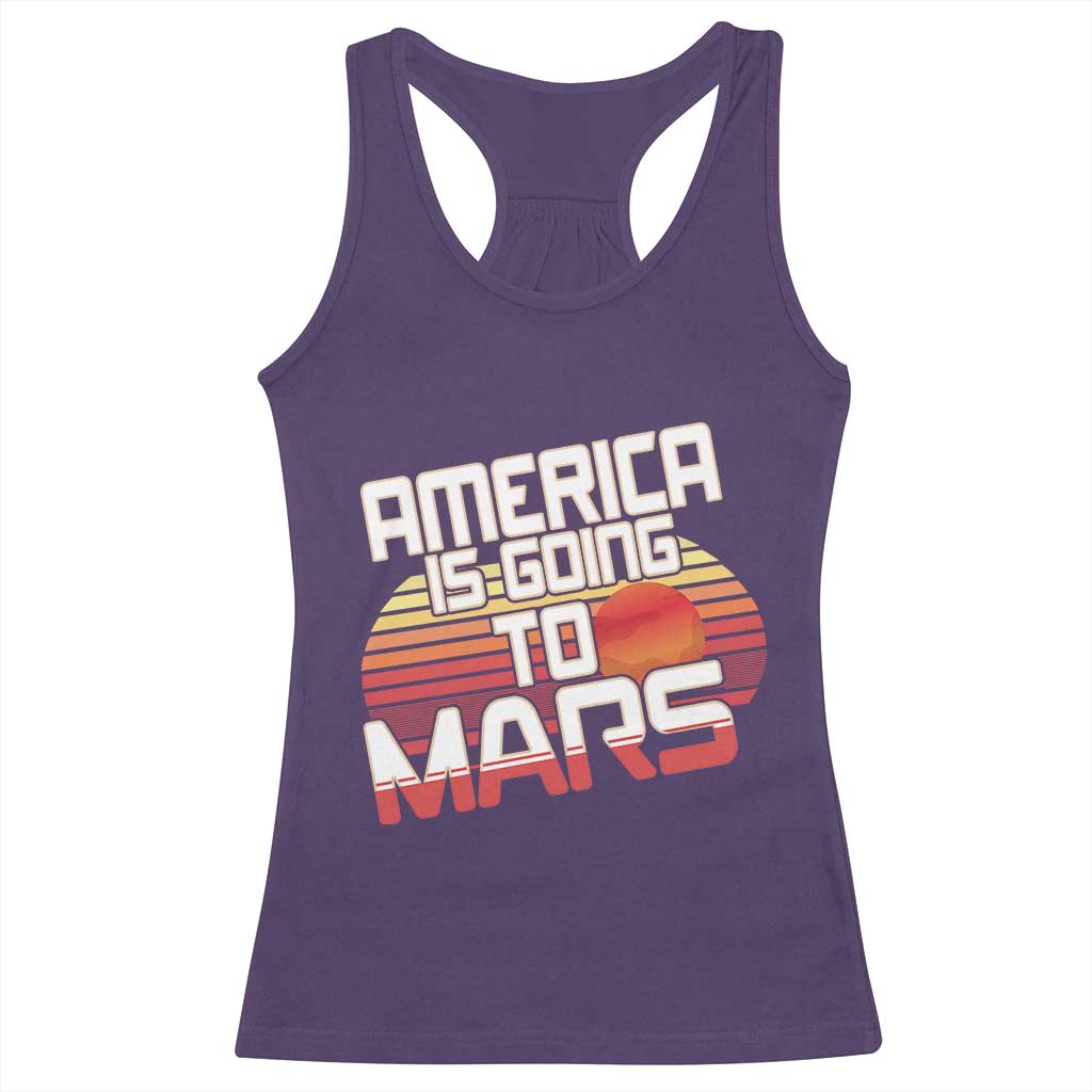 Trump 2025 Racerback Tank Top America Is Going To Mars Funny USA Patriotic Retro TS02 Purple Print Your Wear