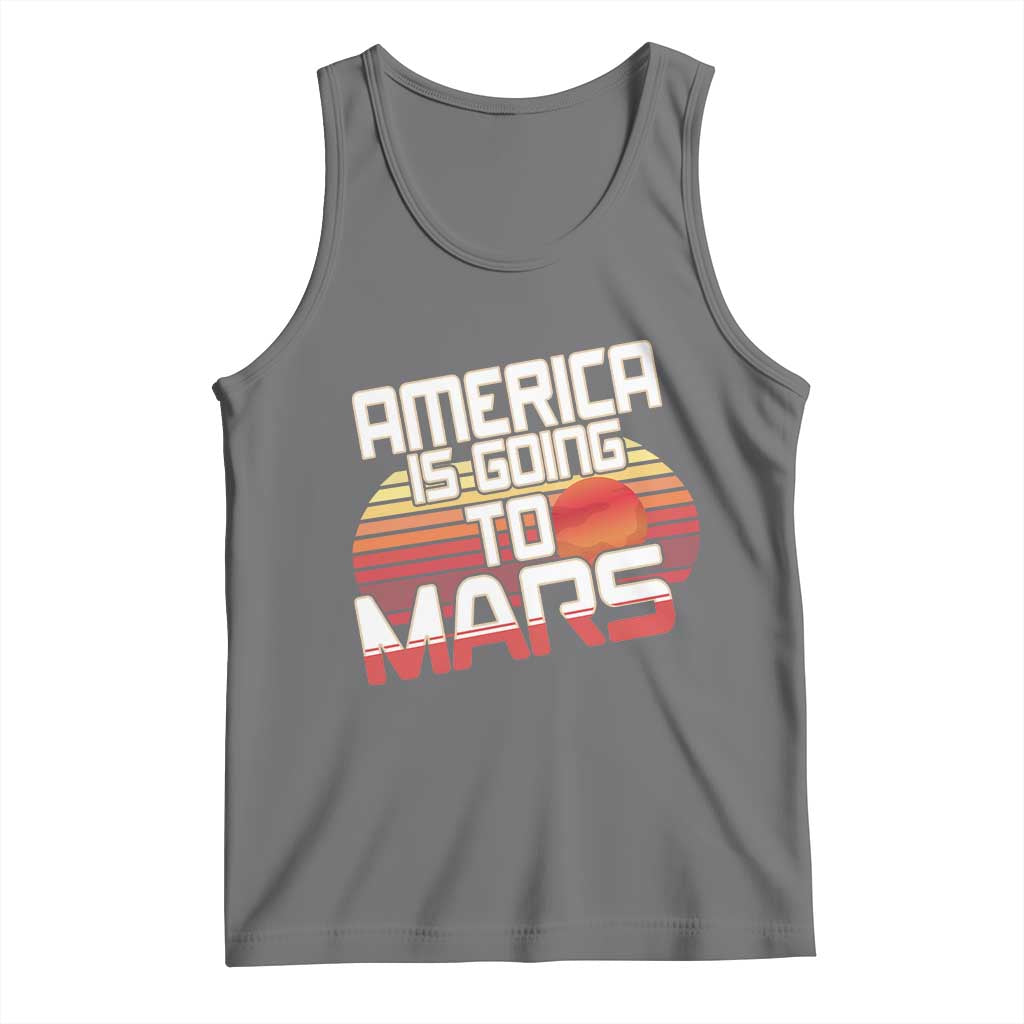 Trump 2025 Tank Top America Is Going To Mars Funny USA Patriotic Retro TS02 Black Heather Print Your Wear