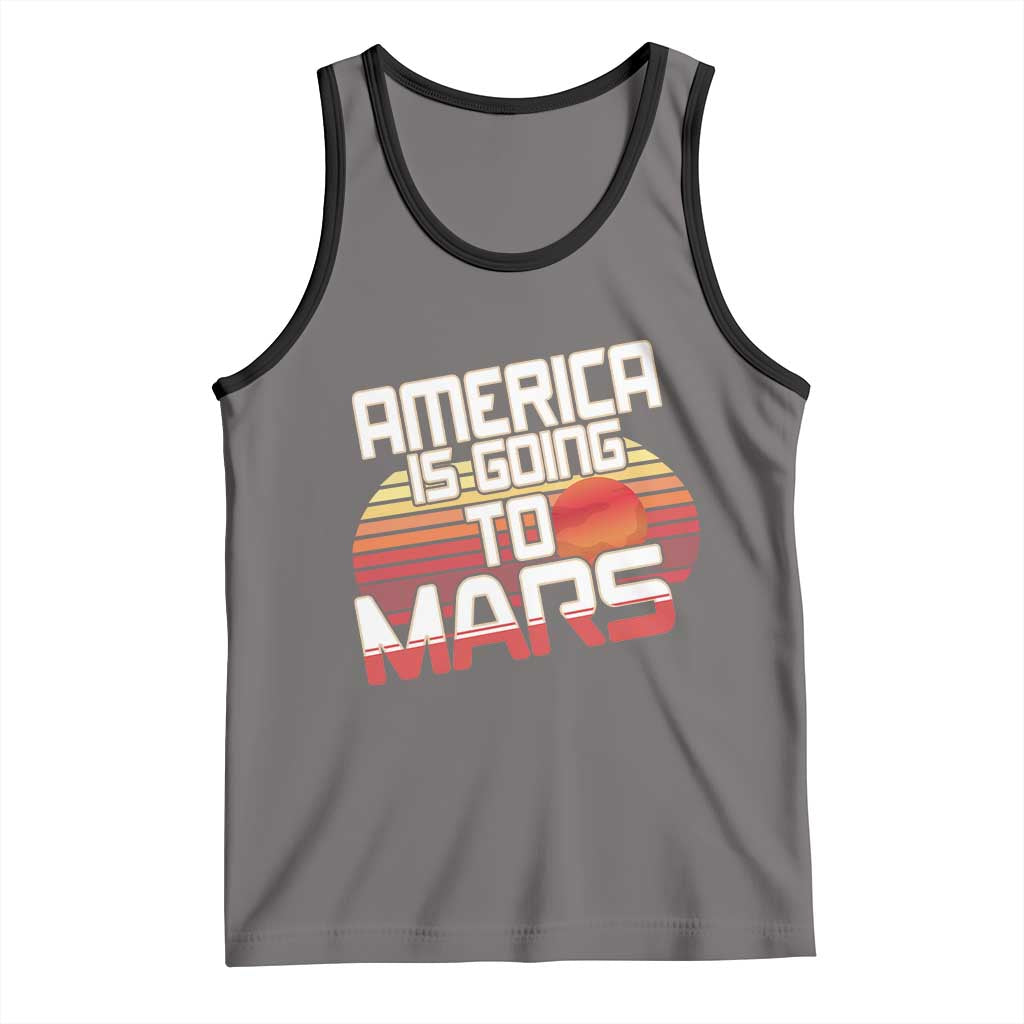 Trump 2025 Tank Top America Is Going To Mars Funny USA Patriotic Retro TS02 Deep Heather Black Print Your Wear