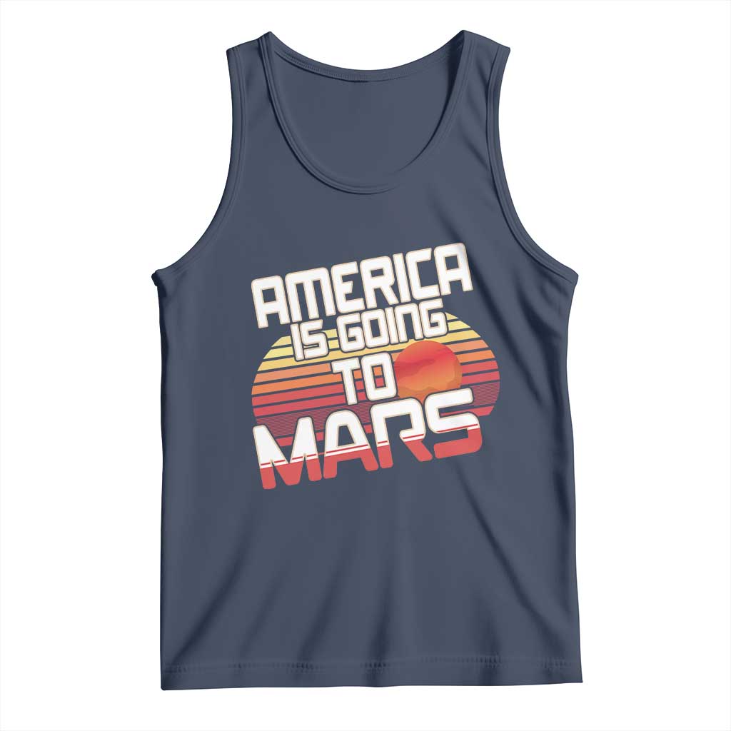 Trump 2025 Tank Top America Is Going To Mars Funny USA Patriotic Retro TS02 Navy Print Your Wear