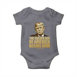 Trump 2025 Baby Onesie Golden Age Of America Begins Now Inauguration Speech TS02 Charcoal Print Your Wear
