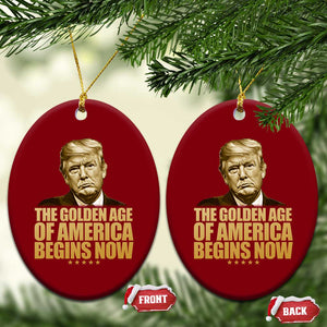 Trump 2025 Ceramic Ornament Golden Age Of America Begins Now Inauguration Speech TS02 Print Your Wear