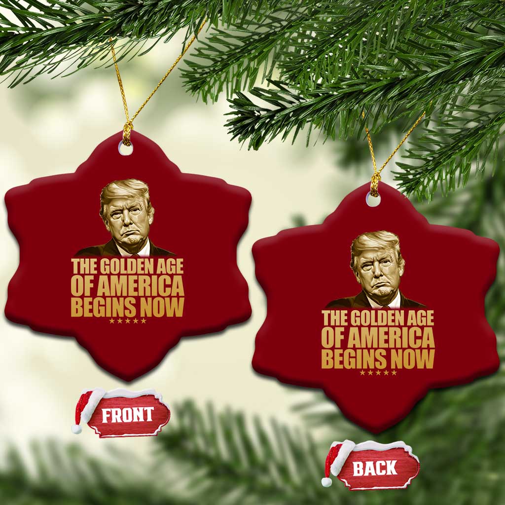 Trump 2025 Ceramic Ornament Golden Age Of America Begins Now Inauguration Speech TS02 Print Your Wear