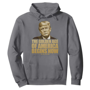 Trump 2025 Hoodie Golden Age Of America Begins Now Inauguration Speech TS02 Charcoal Print Your Wear