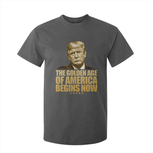 Trump 2025 T Shirt For Kid Golden Age Of America Begins Now Inauguration Speech TS02 Dark Heather Print Your Wear