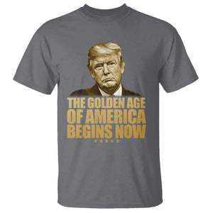 Trump 2025 T Shirt Golden Age Of America Begins Now Inauguration Speech TS02 Charcoal Print Your Wear