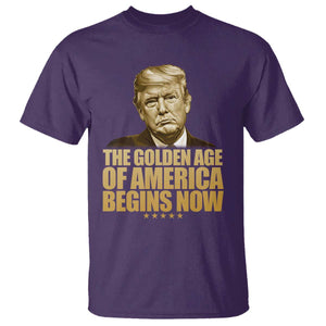 Trump 2025 T Shirt Golden Age Of America Begins Now Inauguration Speech TS02 Purple Print Your Wear
