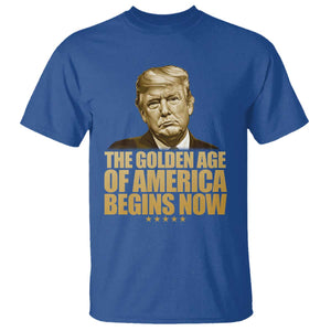 Trump 2025 T Shirt Golden Age Of America Begins Now Inauguration Speech TS02 Royal Blue Print Your Wear