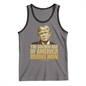 Trump 2025 Tank Top Golden Age Of America Begins Now Inauguration Speech TS02 Deep Heather Black Print Your Wear
