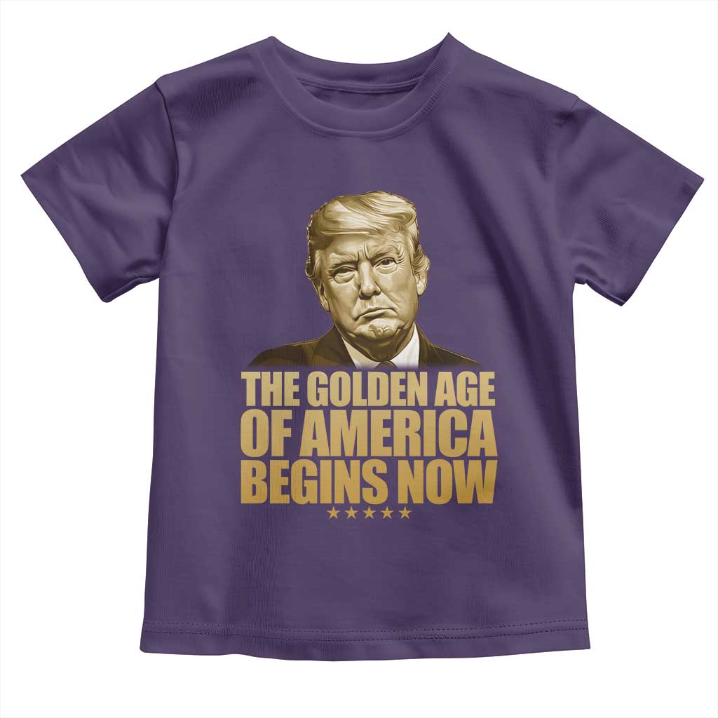 Trump 2025 Toddler T Shirt Golden Age Of America Begins Now Inauguration Speech TS02 Purple Print Your Wear