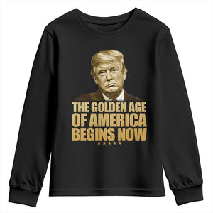Trump 2025 Youth Sweatshirt Golden Age Of America Begins Now Inauguration Speech TS02 Black Print Your Wear