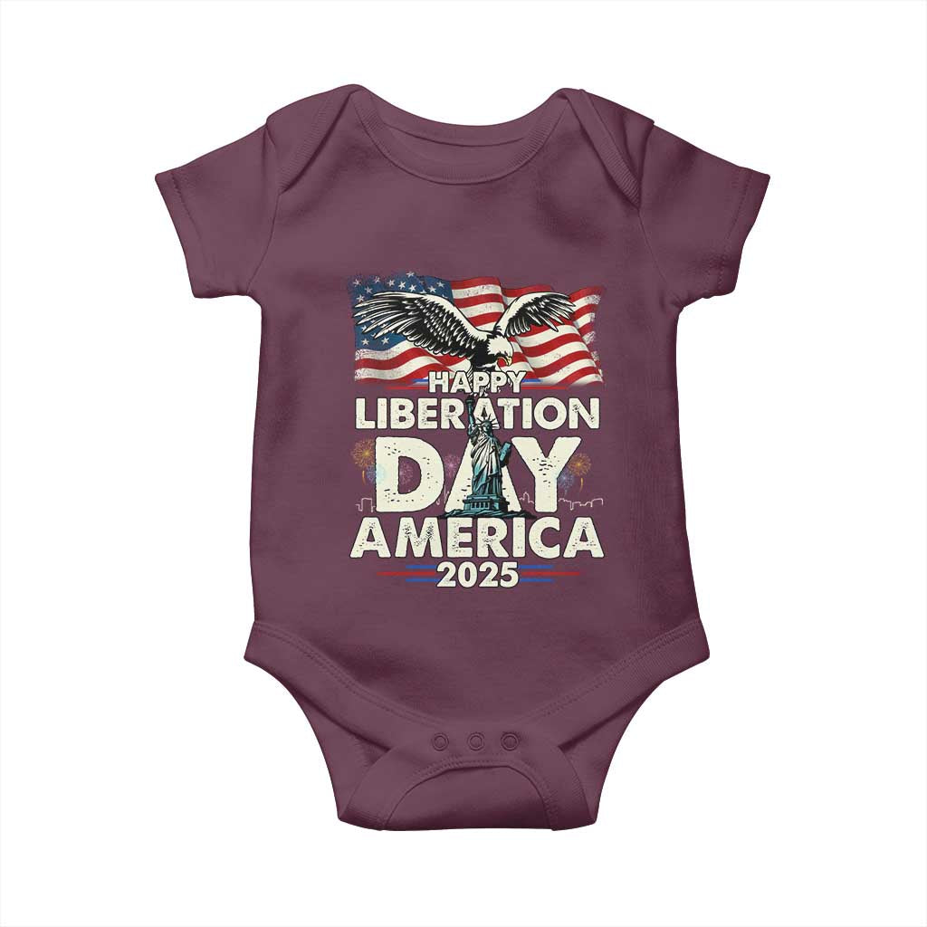Trump 2025 Baby Onesie Happy Liberation Day 2025 Trump January 20Th 2025 TS02 Maroon Print Your Wear