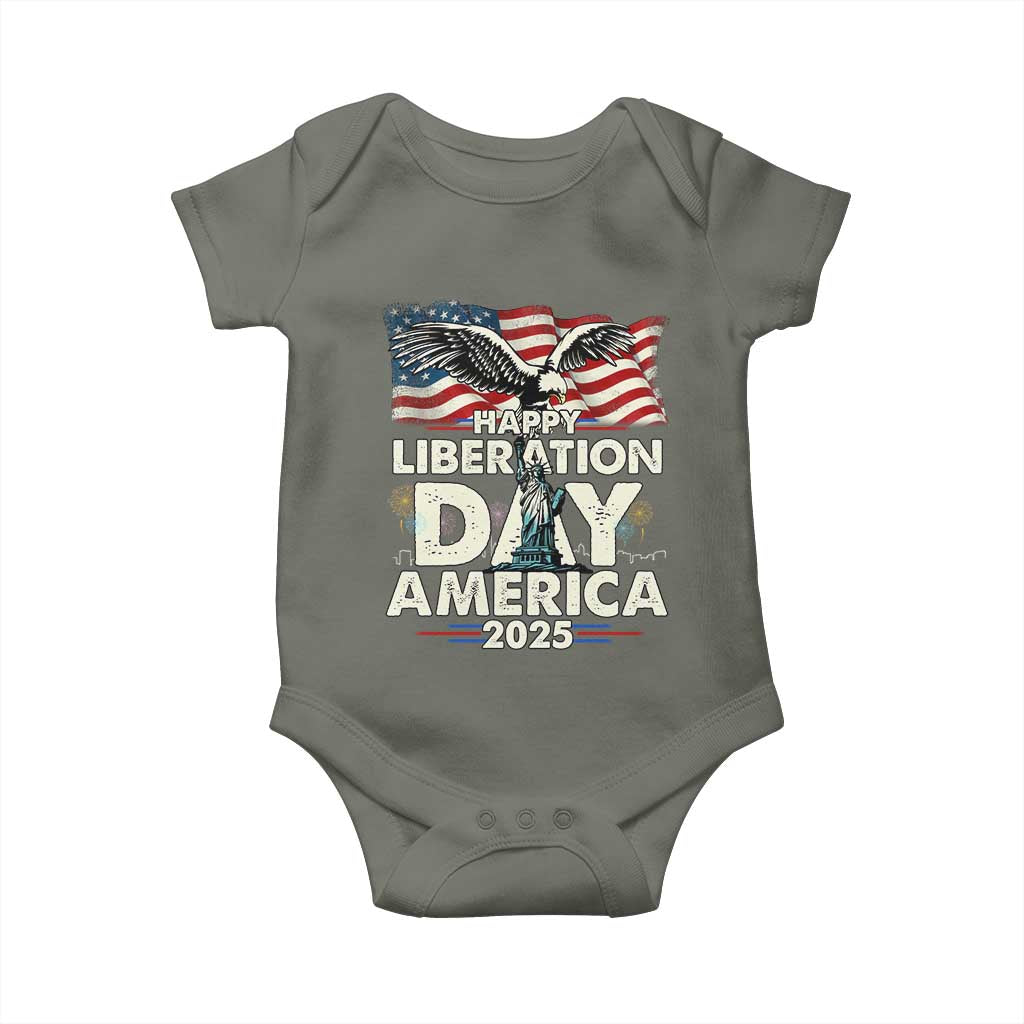Trump 2025 Baby Onesie Happy Liberation Day 2025 Trump January 20Th 2025 TS02 Military Green Print Your Wear