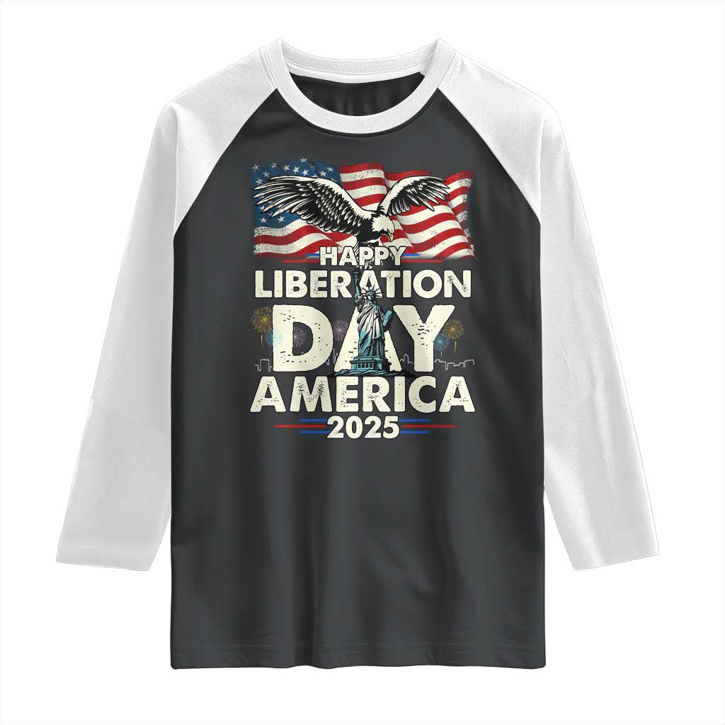 Trump 2025 Raglan Shirt Happy Liberation Day 2025 Trump January 20Th 2025 TS02 Black White Print Your Wear