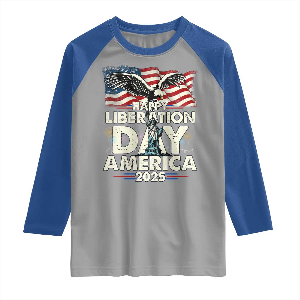 Trump 2025 Raglan Shirt Happy Liberation Day 2025 Trump January 20Th 2025 TS02 Sport Gray Royal Print Your Wear