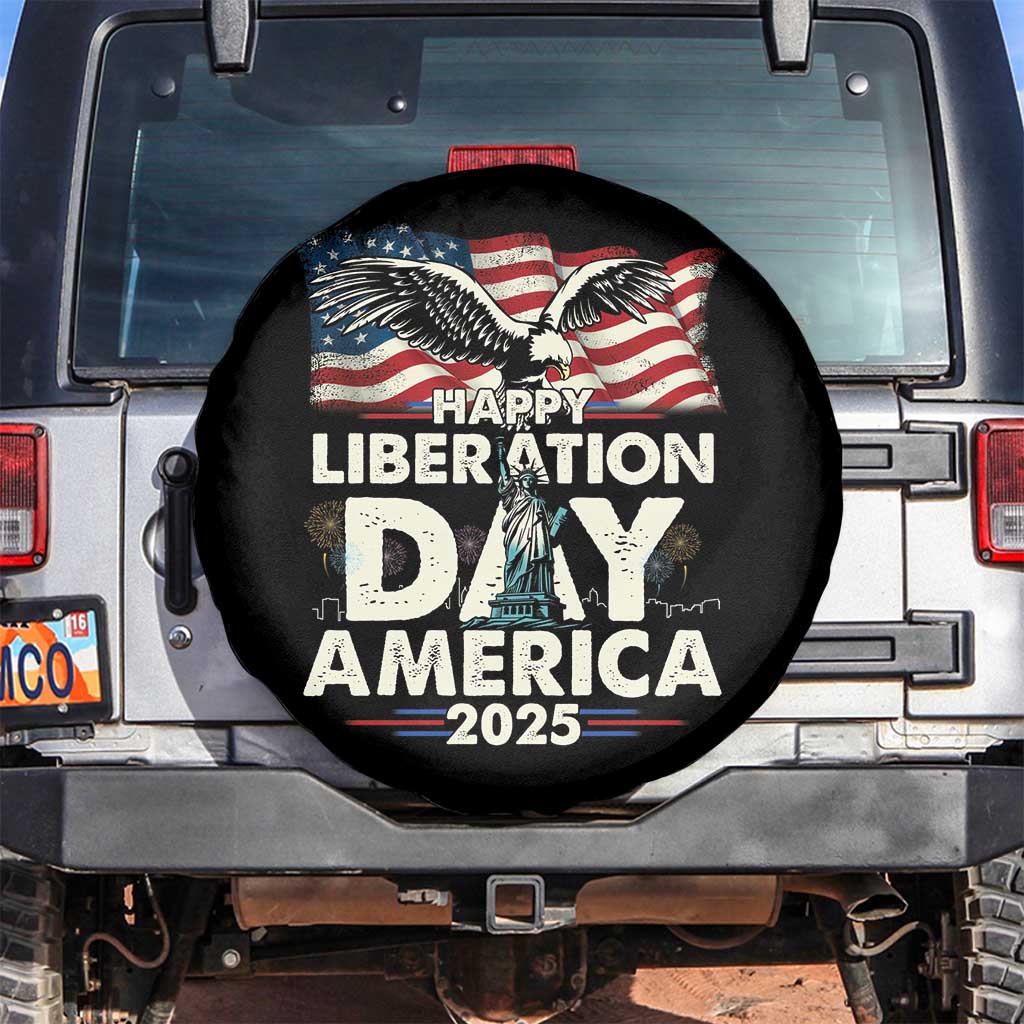 Trump 2025 Spare Tire Cover Happy Liberation Day 2025 Trump January 20Th 2025 TS02 No hole Black Print Your Wear