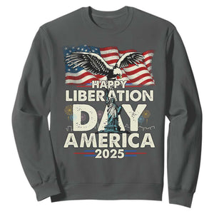 Trump 2025 Sweatshirt Happy Liberation Day 2025 Trump January 20Th 2025 TS02 Dark Heather Print Your Wear