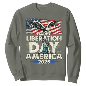 Trump 2025 Sweatshirt Happy Liberation Day 2025 Trump January 20Th 2025 TS02 Military Green Print Your Wear