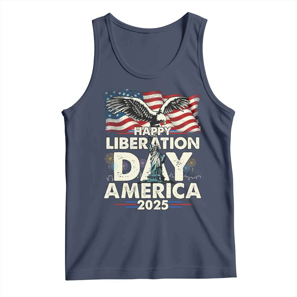 Trump 2025 Tank Top Happy Liberation Day 2025 Trump January 20Th 2025 TS02 Navy Print Your Wear