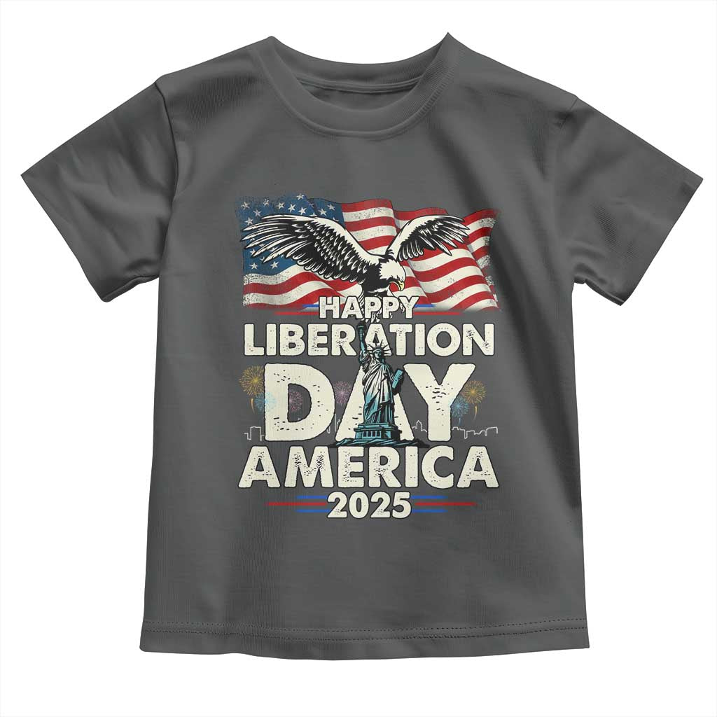 Trump 2025 Toddler T Shirt Happy Liberation Day 2025 Trump January 20Th 2025 TS02 Dark Heather Print Your Wear