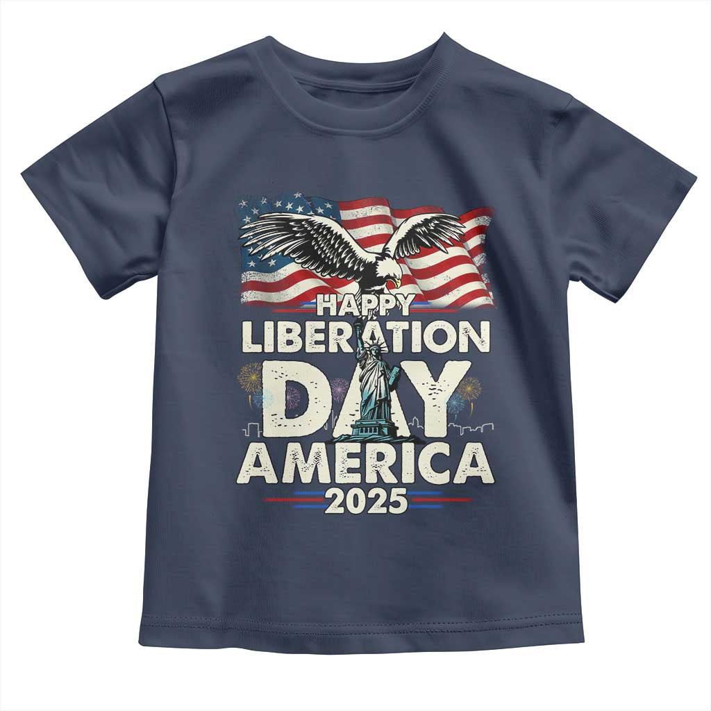 Trump 2025 Toddler T Shirt Happy Liberation Day 2025 Trump January 20Th 2025 TS02 Navy Print Your Wear