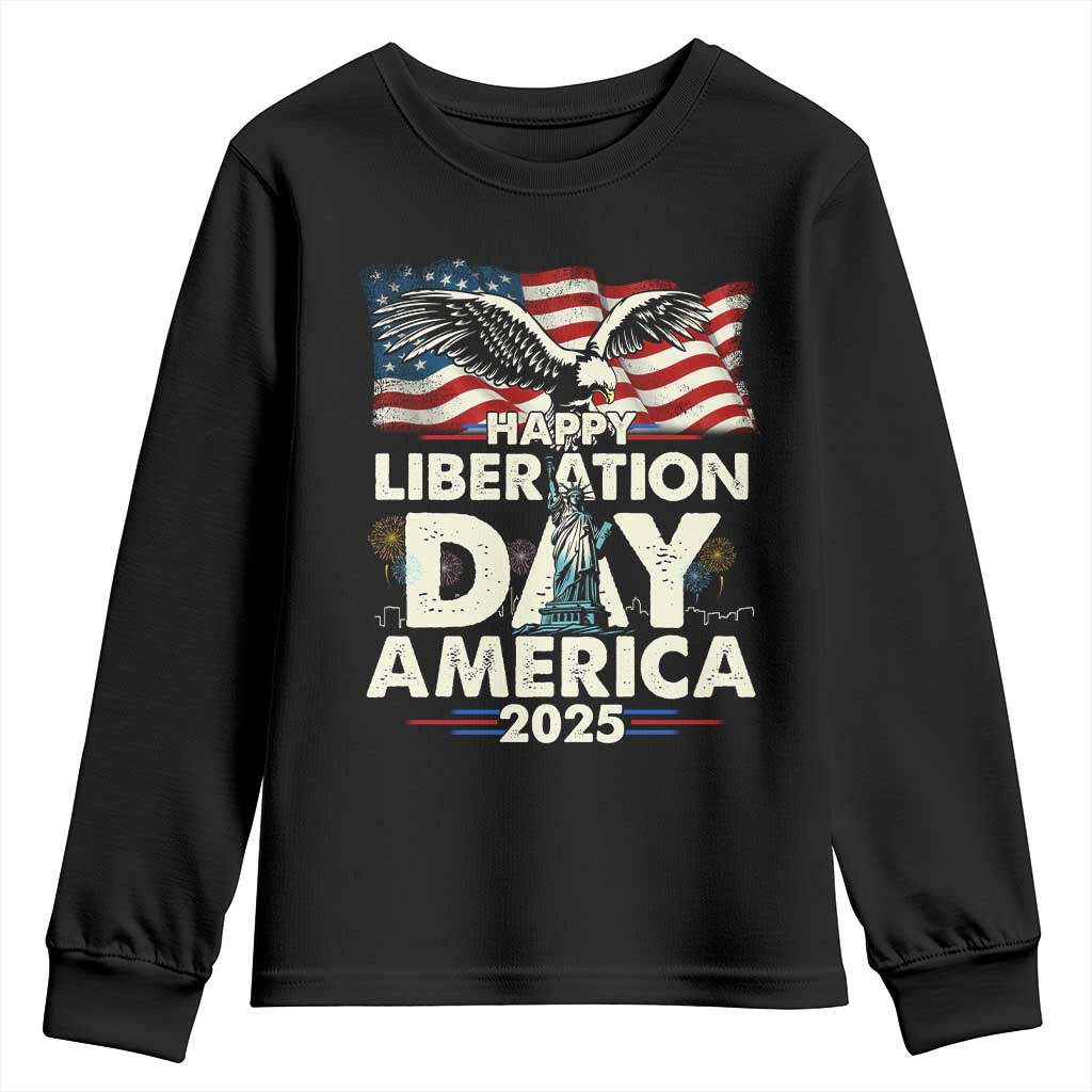 Trump 2025 Youth Sweatshirt Happy Liberation Day 2025 Trump January 20Th 2025 TS02 Black Print Your Wear