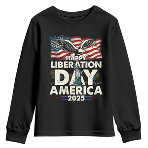 Trump 2025 Youth Sweatshirt Happy Liberation Day 2025 Trump January 20Th 2025 TS02 Black Print Your Wear