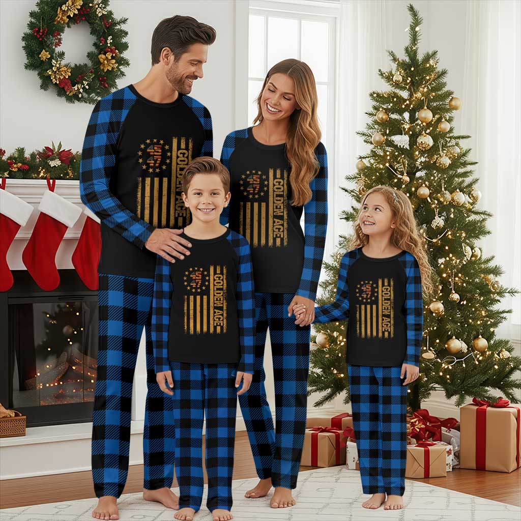 Trump 2025 Plaid Pajama Set New Golden Age Of America 47th President TS02 Blue Plaid Print Your Wear
