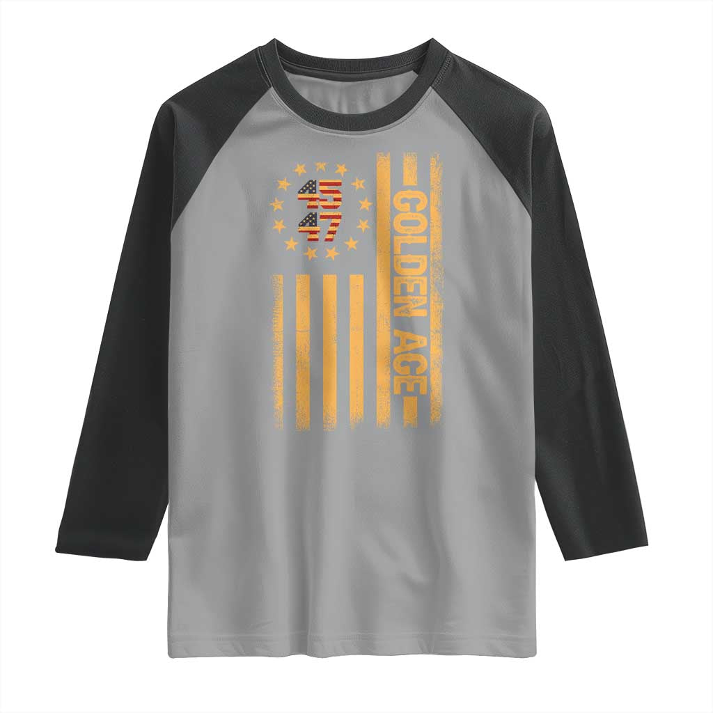Trump 2025 Raglan Shirt New Golden Age Of America 47th President TS02 Sport Gray Black Print Your Wear