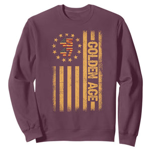 Trump 2025 Sweatshirt New Golden Age Of America 47th President TS02 Maroon Print Your Wear
