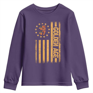 Trump 2025 Youth Sweatshirt New Golden Age Of America 47th President TS02 Purple Print Your Wear