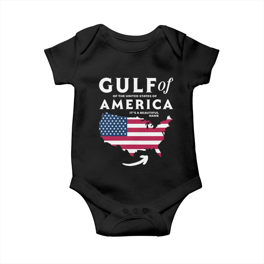 Trump America's Gulf Baby Onesie Gulf Of The Usa American Flag Pride Patriotic TS02 Black Print Your Wear