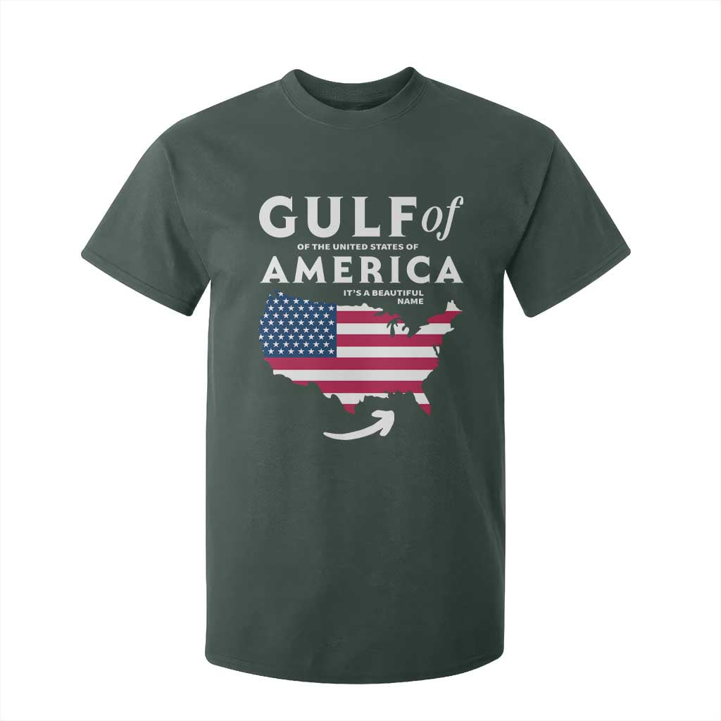 Trump America's Gulf T Shirt For Kid Gulf Of The Usa American Flag Pride Patriotic TS02 Dark Forest Green Print Your Wear