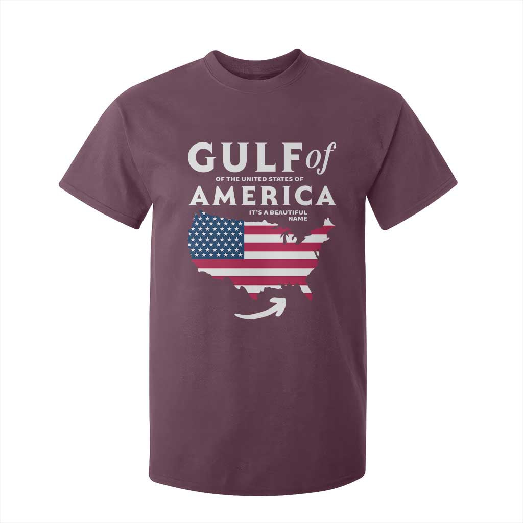Trump America's Gulf T Shirt For Kid Gulf Of The Usa American Flag Pride Patriotic TS02 Maroon Print Your Wear