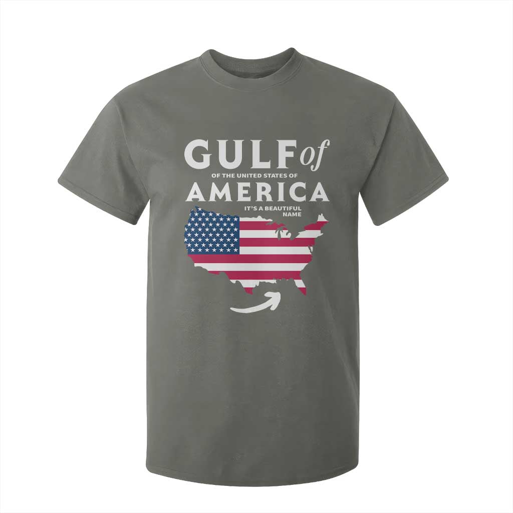 Trump America's Gulf T Shirt For Kid Gulf Of The Usa American Flag Pride Patriotic TS02 Military Green Print Your Wear