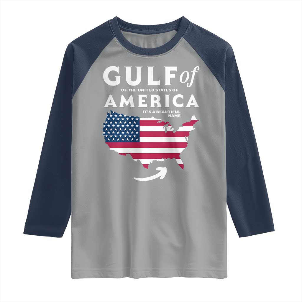Trump America's Gulf Raglan Shirt Gulf Of The Usa American Flag Pride Patriotic TS02 Sport Gray Navy Print Your Wear