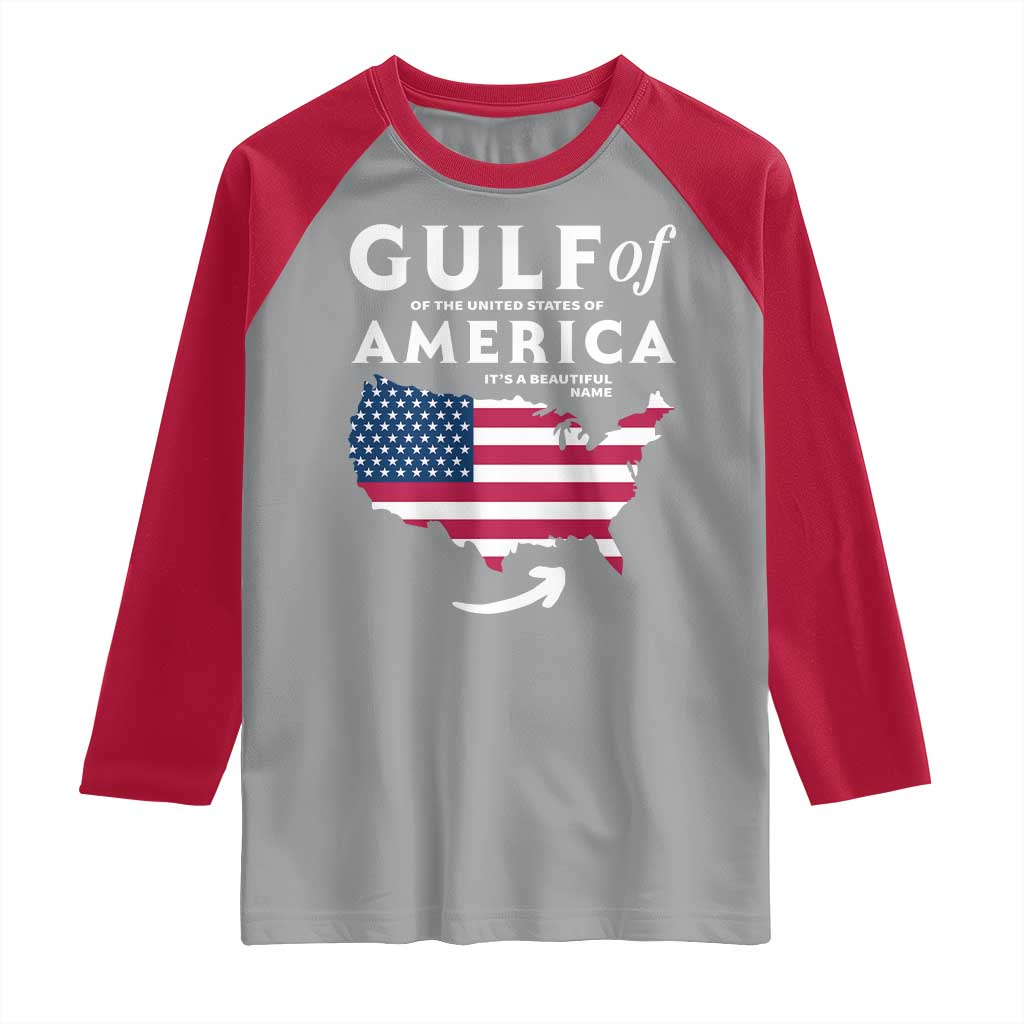 Trump America's Gulf Raglan Shirt Gulf Of The Usa American Flag Pride Patriotic TS02 Sport Gray Red Print Your Wear