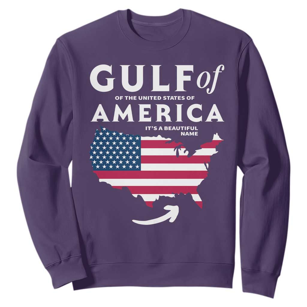 Trump America's Gulf Sweatshirt Gulf Of The Usa American Flag Pride Patriotic TS02 Purple Print Your Wear