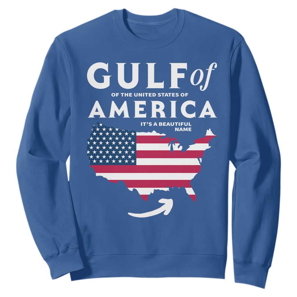 Trump America's Gulf Sweatshirt Gulf Of The Usa American Flag Pride Patriotic TS02 Royal Blue Print Your Wear