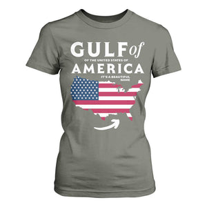 Trump America's Gulf T Shirt For Women Gulf Of The Usa American Flag Pride Patriotic TS02 Military Green Print Your Wear
