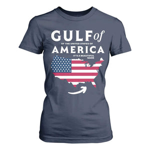 Trump America's Gulf T Shirt For Women Gulf Of The Usa American Flag Pride Patriotic TS02 Navy Print Your Wear