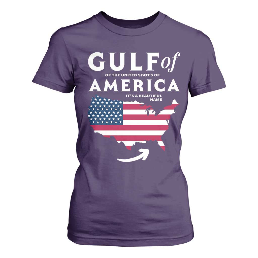 Trump America's Gulf T Shirt For Women Gulf Of The Usa American Flag Pride Patriotic TS02 Purple Print Your Wear