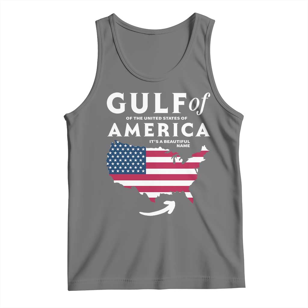 Trump America's Gulf Tank Top Gulf Of The Usa American Flag Pride Patriotic TS02 Black Heather Print Your Wear