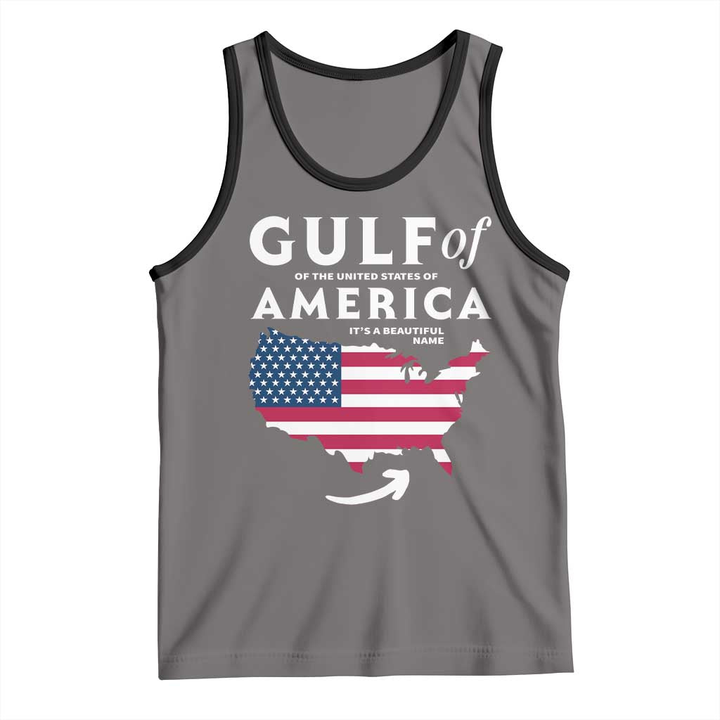 Trump America's Gulf Tank Top Gulf Of The Usa American Flag Pride Patriotic TS02 Deep Heather Black Print Your Wear