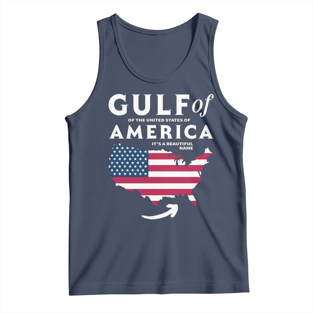 Trump America's Gulf Tank Top Gulf Of The Usa American Flag Pride Patriotic TS02 Navy Print Your Wear