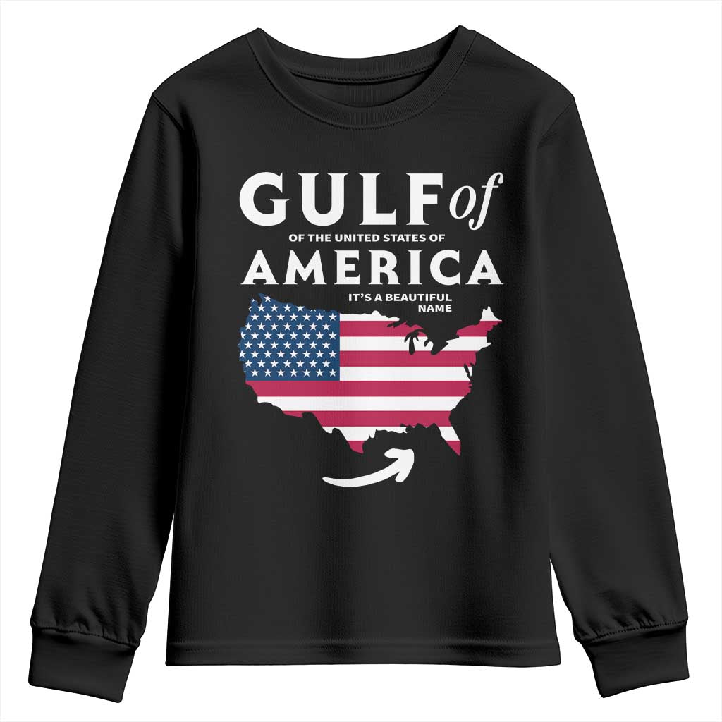 Trump America's Gulf Youth Sweatshirt Gulf Of The Usa American Flag Pride Patriotic TS02 Black Print Your Wear